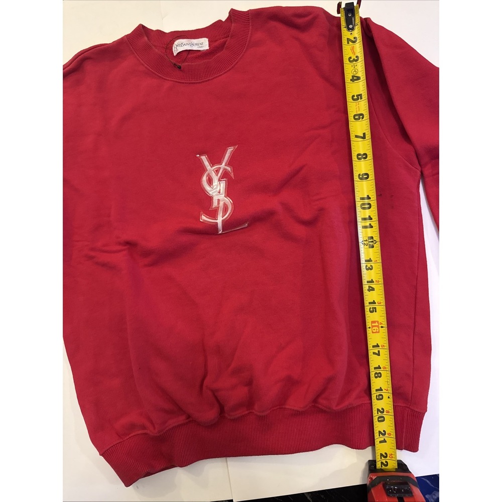 Vintage Ysl Men's Sweatshirt Red - Picture 7 of 9